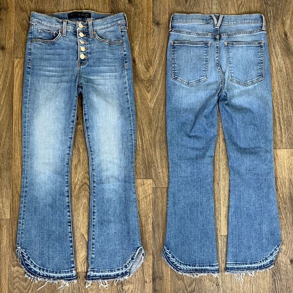 Veronica Beard Women's Size 25 Carolyn Baby Boot High Rise Button Fly Denim Jean